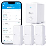 고비 WiFi 습도계 센서 3팩 원격 앱 알림 기능이 실내 무선 스마트 온도 습도 모니터 2년간의 데이터 저장 수출 가정용 온실용 3 Sensor