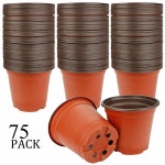 75Pcs 식물 보육 냄비 씨앗 시작 즙이 묘목 이식 플라스틱 꽃 컨테이너