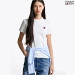 롯데김포점타미힐피거진 | 타미힐피거 데님 타미진여성 TOMMY 스몰뱃지 로고 반팔 티셔츠 557775