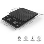 타이머가 3kg 0 1g인 키친투어 커피 스케일 백라이트 LCD 디스플레이가 드립 에스프레소 스케일 배터리