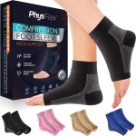 발바닥 근막염 아킬레스건염 를 위한 PhysFlex 압박 양말 - 1쌍 발뒤꿈치 자극 발 부종 피로를 발목 슬리브 일상적인 사용을 아치 지지대 Small