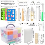 바늘 펠팅 키트 109개 세트 울 로빙 36가지 완벽한 펠트 도구 DIY 공예 동물 홈 데코 생일 선물용 보관함 스타터 36Colors-109Pcs