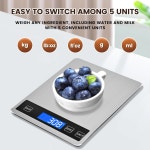 올픽브릿지 | 33파운드 식품 저울 디지털 주방 배터리 USB 충전 1g 0 05온스 정밀 눈금 LCD 디스플레이 무게 그램의 방수 스테인리스 스틸 요리용...