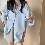 남방 여성셔츠 하의실종룩 캐주얼 감성 긴팔 오버핏