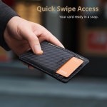 버프웨이 슬림 미니멀리스트 프론트 포켓 RFID 가죽 지갑 - 카본 파이버 Alaska