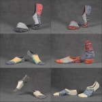 주케아소스 노쇼 양말 - 남성용 8팩 로우 컷 발목 양말 미끄럼 방지 캐주얼 코튼 Color Block- 6pairs 6-10
