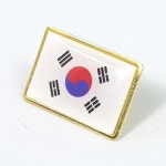 용배유통 | 사각 금장 테두리 태극기 뱃지