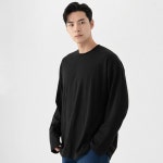에이커즈 30수 루즈핏 남녀공용 라운드 무지 긴팔티 L 100