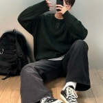 네버두와이 클로닝 헨리넥 오버핏 니트