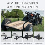 레드티 ATV UTV 트레일러 히치 - 듀얼 볼 1-7 8 2 1 4 리시버 핀 클립 5 8 클레비스 호환 매트 1 1 4 inch receiver