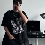 네버두와이 글로우 오버핏 레터링 프린팅 반팔