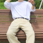 남자레이어드티 남자 롱슬리브 어깨넓어보이는옷 흰티