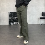 애드랑카카고 | 애드 프론트 절개 와이드 코튼 카고 팬츠 2 color