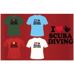마린스퀘어 I LOVE SCUBA DIVING 티셔츠 M 95