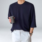 남성용 이브컴퍼니 모찌 링클프리 7부 티셔츠 2445-1 105