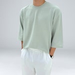 남성용 이브컴퍼니 모찌 링클프리 7부 티셔츠 연베이지 105 2445-1