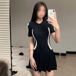 해피유통 여성 스포츠 반팔 수영복 패셔너블 지퍼 디자인 아레나수영복 swn