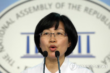 기자회견하는 김미희 의원