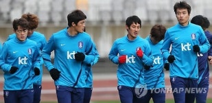 평가전 앞둔 축구국가대표팀 선수들