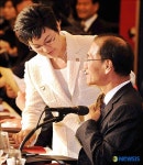 김용갑 의원에게 넥타이 선물한 송영선 의원