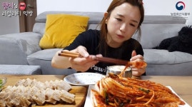 "김치는 한국것" 유튜버 햄지, 中 보란듯 김치 먹방