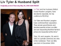 리브 타일러, 남편 로이스톤 랭던과 이혼