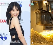 "팝콘각이 뭐기에"…강지영, 팝콘 사진 올렸다가 구하라 디스 논란 