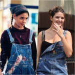 케이티 홈즈가 떠오르는, 수리 크루즈의 데님 오버올 룩