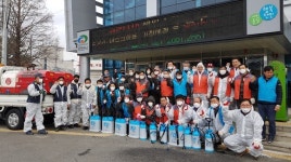 천안시 직산읍, 단체회원과 전직원이 한마음으로 주말 방역