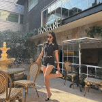 티노 블링 블랙 숏 점프수트 : 디어마이뮤즈