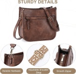 카스고 숄더백 여성 핸드백 패션 크로스바디 백 작은 2 조절 가능한 기타 스트랩 여행 작업 데일리 브라운 이...