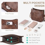 카스고 숄더백 여성 핸드백 패션 크로스바디 백 작은 2 조절 가능한 기타 스트랩 여행 작업 데일리 브라운 이...