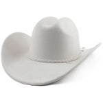 여성용 프로 셀리아 빅 와이드 브림 카우보이 모자 남성용 펠트 웨스턴 카우걸 Pu-ivory Medium