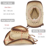 프로 셀리아 남성 여성 카우걸 스트로 웨스턴 카우보이 모자 Bead-beige One Size