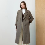 마리앤어스 잔패턴 백포인트 울 롱 코트