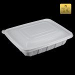 동그란편육족발아구찜 | 버디팩 사각 찜 용기 소 백색 1700ml 160개 보쌈 족발 아구 해물 M-2327A : 쭌팩