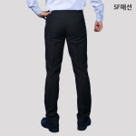 슬림핏 남자 두꺼운 벨트형 검정 바지 단체 정장바지 유니폼 근무복 : SF패션