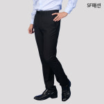 슬림핏 남자 두꺼운 벨트형 검정 바지 단체 정장바지 유니폼 근무복 : SF패션