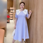 통통녀원피스 77사이즈 88사이즈 여자 빅사이즈 터틀넥 미디 원피스 하객룩 : 파비콘