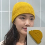 남녀공용 숏비니 와치캡 니트모자 머스타드 골무모자 여성숏비니 골무와치캡 : 여니유통