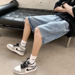 남자 버뮤다반바지 여름 청반바지 밴딩 5부 연청 진청 흑청 : 오토웨이즈