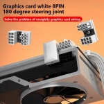 GPU VGA PCIe 포지티브 방향 그래픽 전원 어댑터 180 도 각도 커넥터 그래픽 카드 커넥터 PCIe 8 핀 어댑터 : rebuy