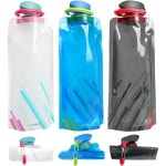 3 Pack 700ml Large Foldable Water Bottle Fully Collapsible Stock Portable for Running Cycling outd : 베르34