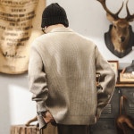후니오 남자브이넥가디건 브이넥 가디건 추동 헤비 빈티지 스웨터 니트 아우터 루즈핏 UNO4 : 후니오124