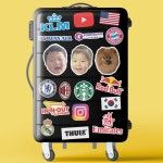 스티커 주문 제작 아기 사진 강아지 로고 캐리어 방수 노트북 카드 도무송 네임 용지 굿즈 : 카밍순제작소
