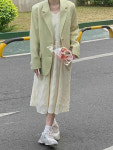 여성을위한 드레스 투피스 전문 정장 슈트와 밝은 녹색 캐주얼 재 5160N4993977 : CN-3Q Road