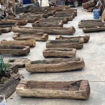 여물통 원목 소 인테리어 다육 상품 분재 안뜰 조경 다육이 길이89cm폭24-56cm깊이약18cm : 그린스타고
