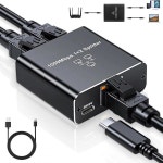 이더넷 스플리터 1000Mbps 고속 12 USB 전원 케이블이 있는 RJ45 인터넷 Cat 5678 케이블용 네트워크 LAN 어댑터 2개의 장치 동시...