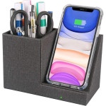 10W 고속 무선 충전기 펜 펜슬 홀더 iPhone 11XS MAXXRXSXS88용 충전 스테이션 삼성 S10S9S9S8S8노트 10 블루 데스크 스토리지 : 무민샵44