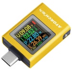 USB C 파워 미터 테스터 멀티미터 4.550V 012A 양방향 측정 중력 센서 전압 전류 용량 앰프 전압계 암페어 뱅크 케이블 골드용 디지털 : 아비야비